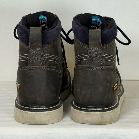 Ariat Rebar Wedge Moc Toe Waterproof Leather Work Boots Women’s Size 8B - Picture 3 of 12